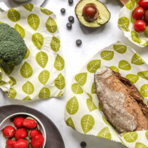 Envoltorio Vegano eco de algodón y cera de soja - Hojas- de Nuts